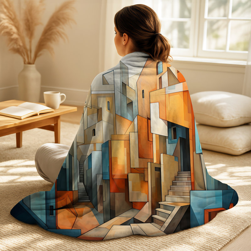 Cubiz Art Multidimensional V - Jeté cubique pour canapé