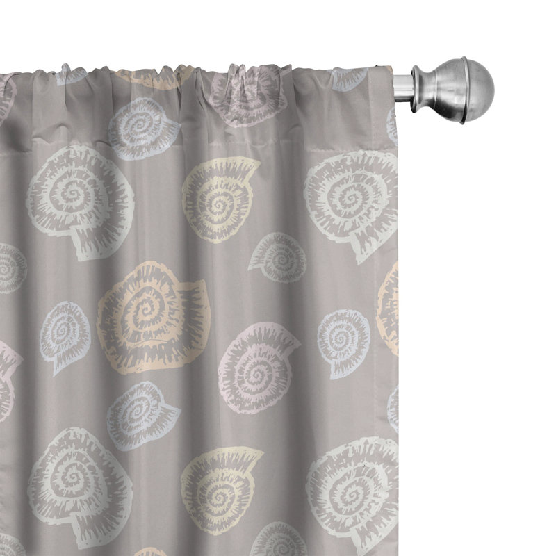 Shells Semi-Sheer Rod Pocket Curtain Panels, 28" x 95"