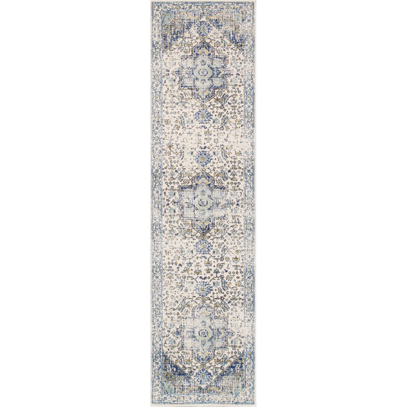 Chemin de table turc Chelsea Ivory, Tapis de couloir 2 pi 8 po x 8 pi