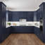 Armoire de cuisine Blue Shaker, structure en bouleau massif et contreplaqué, quincaillerie à fermeture en douceur, tablette réglable et tailles modulaires-134266068-134266064
