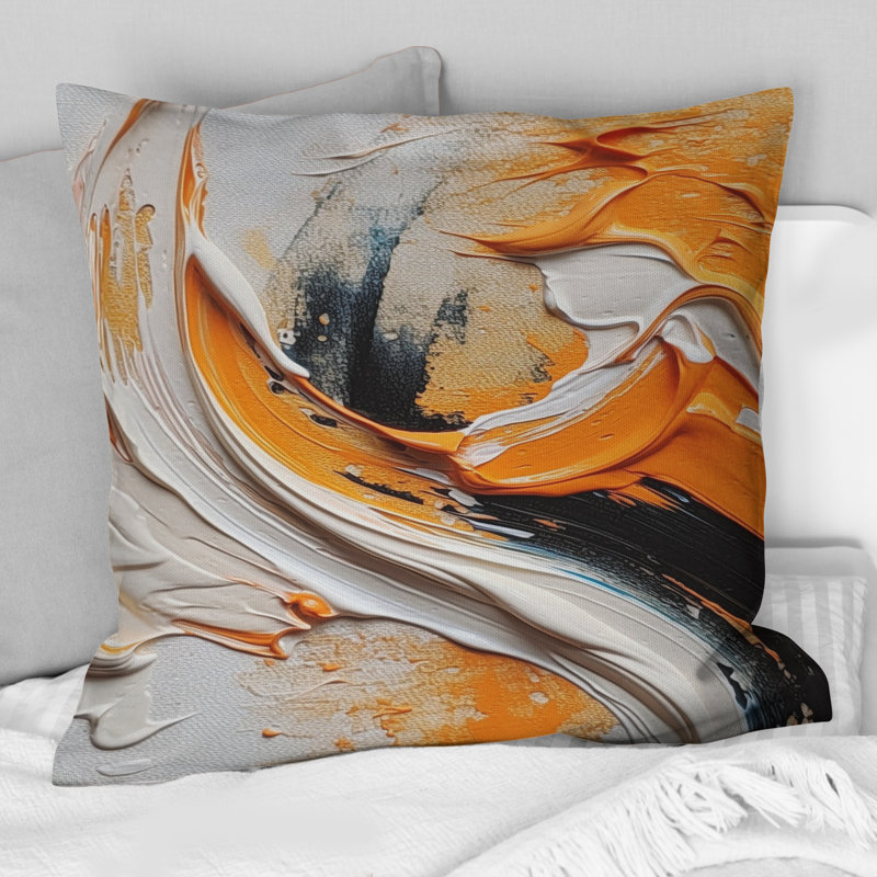 Coussin orange et noir Mystic Spirals IV - Abstract Spirals