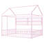Lit en métal rose avec clôture et tablettes - Taille double, maximisant l'espace de la chambre à coucher pour créer une ambiance intérieure élégante-1335957307-1335957309