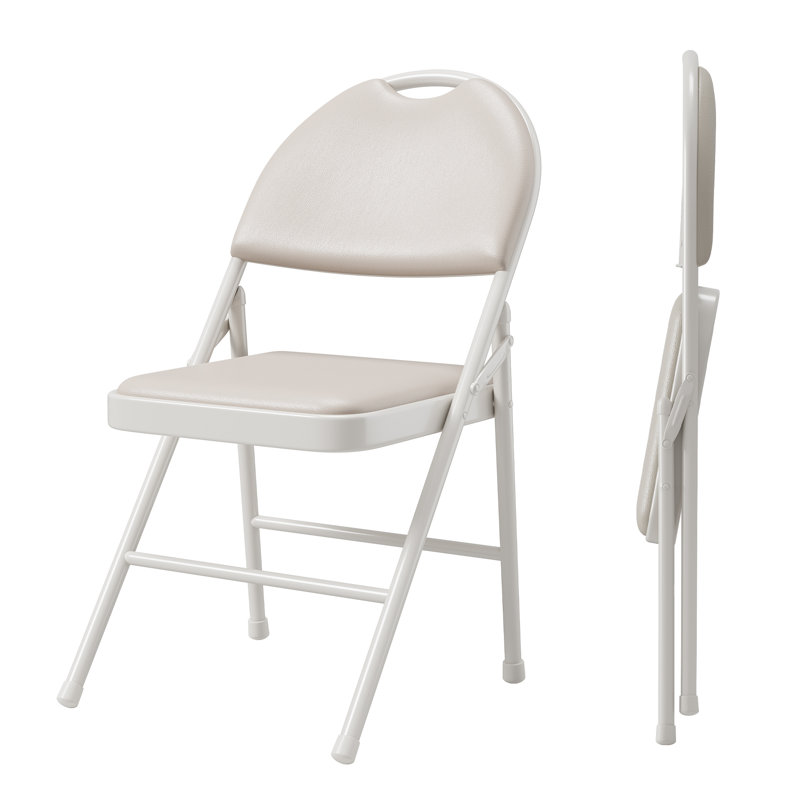 Folding Chair, Beige/White