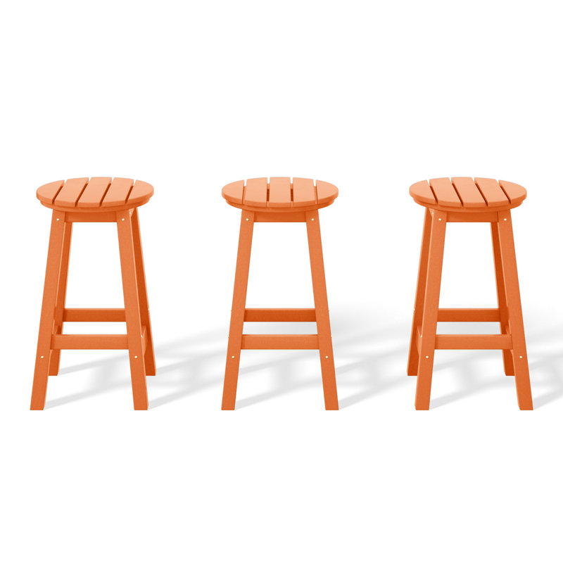 Tabouret de comptoir rond 24 po Laguna (ensemble de 3), Orange