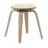 Hoxha Leather Round Dining Stool with Poplar Wood Legs and Swivel-1706171483