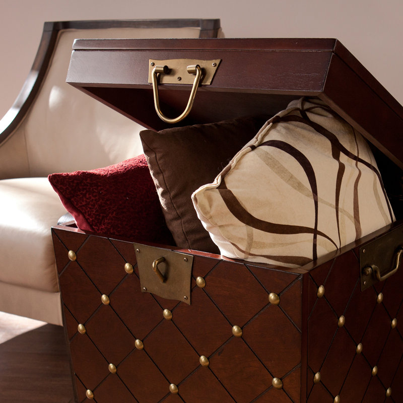 Nailhead End Table Trunk - Espresso