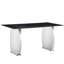 Table rectangulaire Classy Ultra Modern avec surface en pierre frittée noire et pieds en acier inoxydable, convient à la cuisine, aux sièges confortables et aux sièges de table de 0,4 po, de 4 à 8