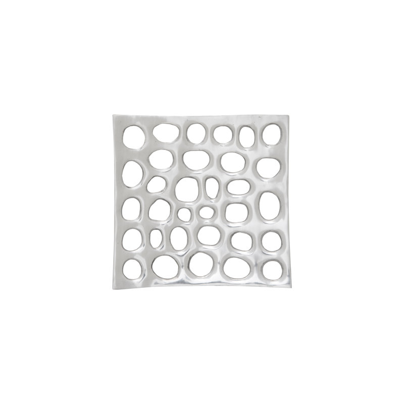 Silver Contemporary Polka Dot Metal Wall Tile
