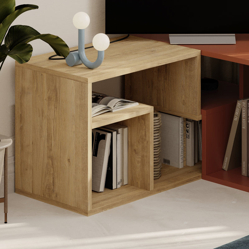 Glis Corner TV Stand Versatile and Stylish Media Unit for Modern Living Spaces, Oak/Cinnamon