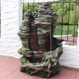 Waddell Weather Resistant Floor Fountain with Light