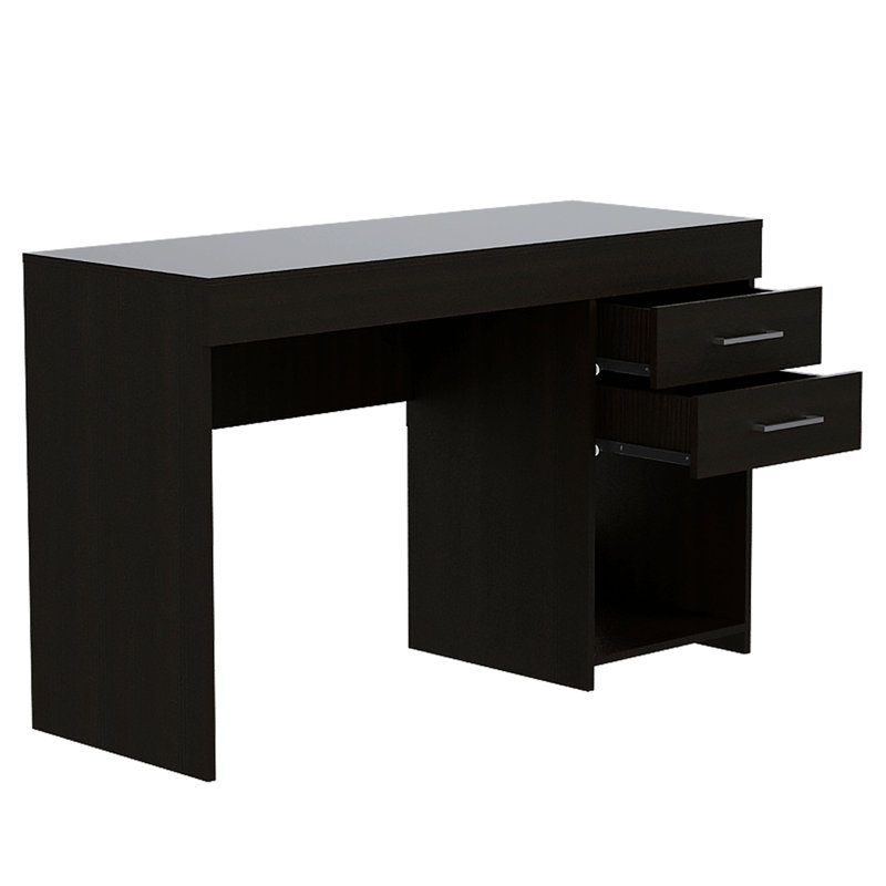 Bureau d'écriture, deux tiroirs, une armoire, Noir