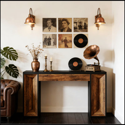 Console à deux tons, table d'entrée moderne avec contraste élégant pour des espaces de vie sophistiqués