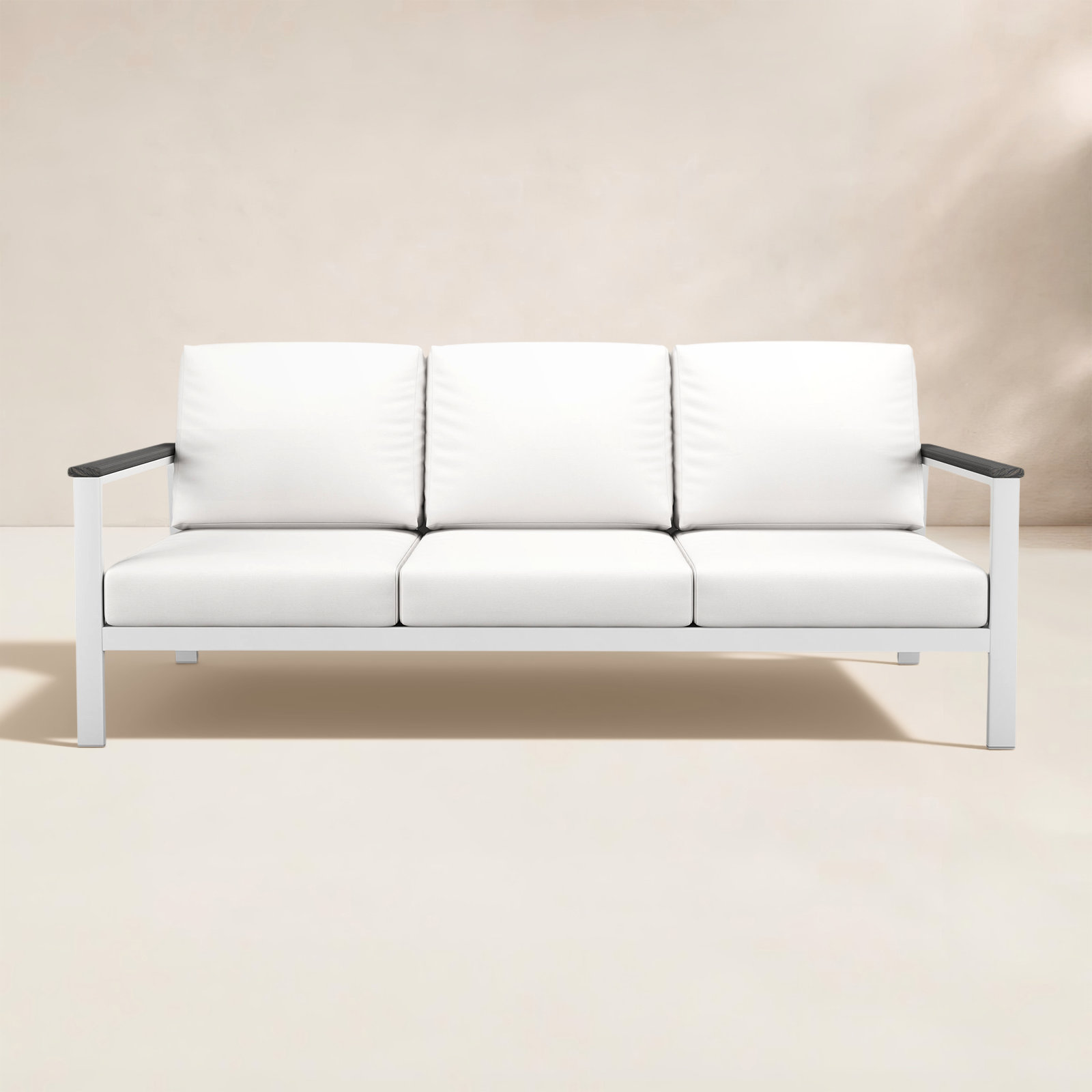 Townsend 80" Sunbrella® Patio Sofa, Gray, Canvas White