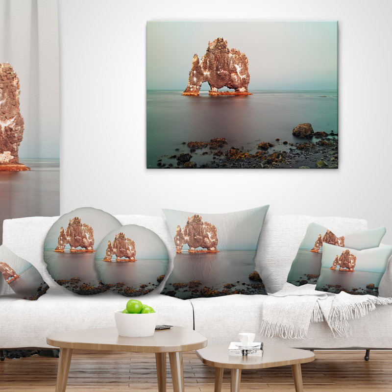 Coussin Rock Sea Symbole en Islande - Sea & Shore, 16 po x 1 po, Carré