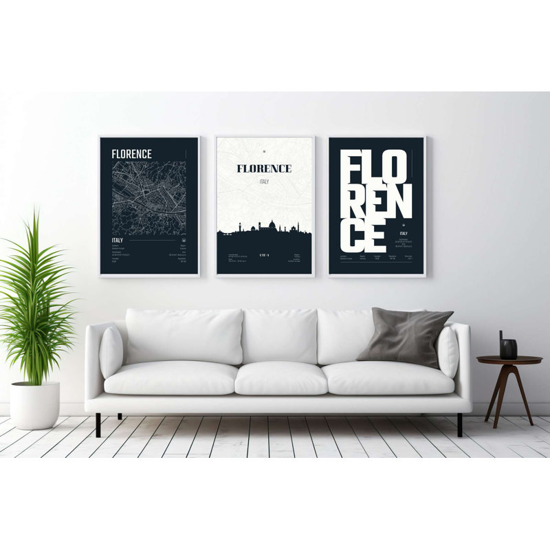 Élégant ensemble de peintures décoratives encadrées (3 pièces), 8,3 x 11,8 pouces | 100% panneau de fibres à densité moyenne avec impression numérique | pour le salon, la chambre à coucher et le bureau, les couleurs vives et l'art moderne