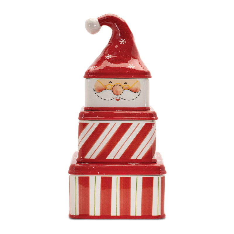 Personnage de père Noël empilable en céramique