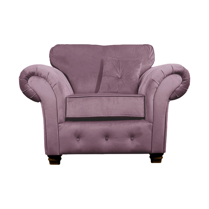 Lila Velvet Chesterfield Chair, Lavender