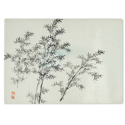 Tempered Glass Bamboo Cane Chopping Board