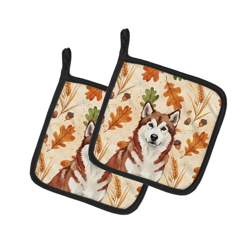 Paire de porte-casseroles rouges et blancs Malamute Heirloom