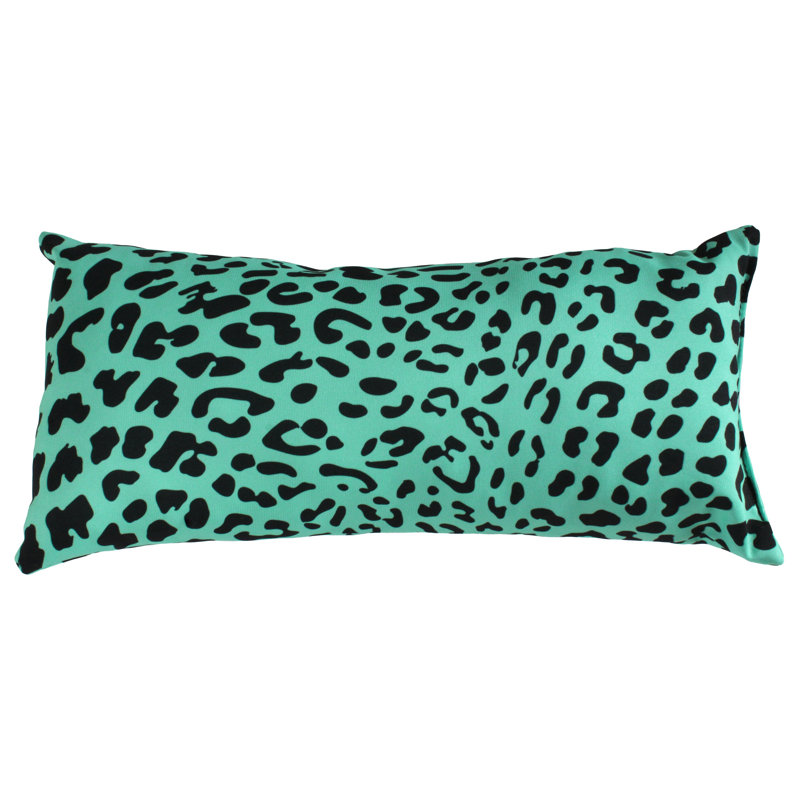 Animal Print Reversible Throw Pillow, Teal