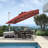 Lime 9/10 FT Square Lighted Cantilever Umbrella With Base-1302756456-1213343227