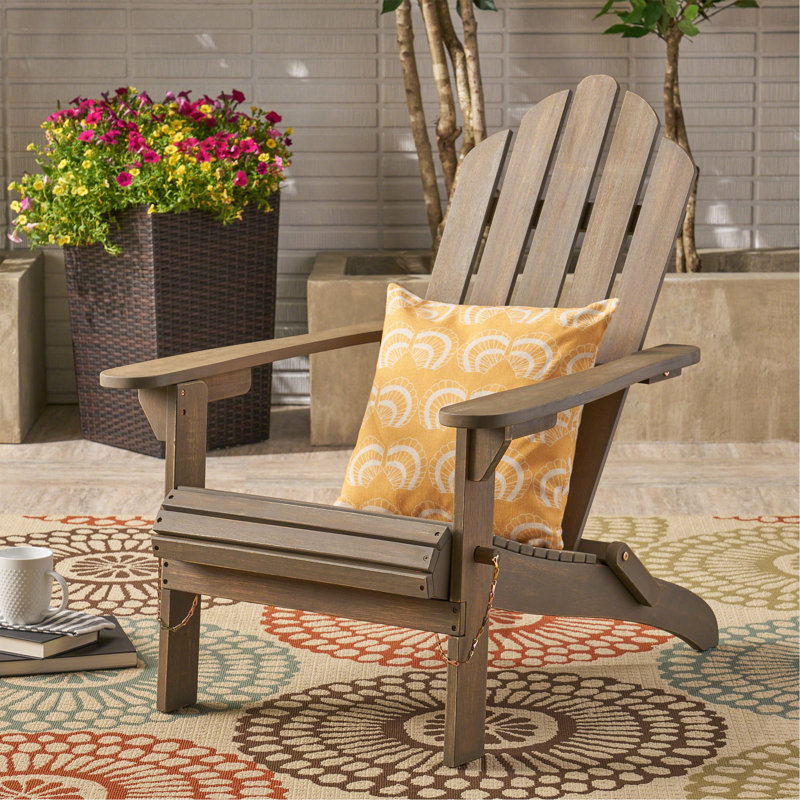 Hollywood Foldable Adirondack Chair, Gray