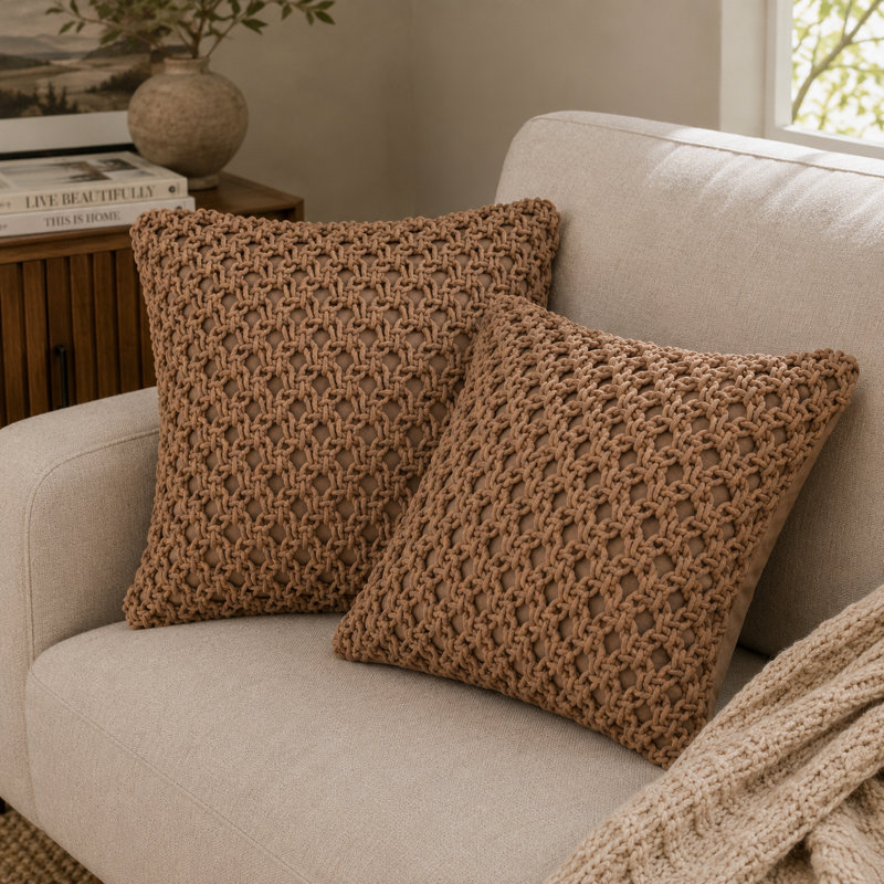 Choccolocco Square Cushion, Coffee