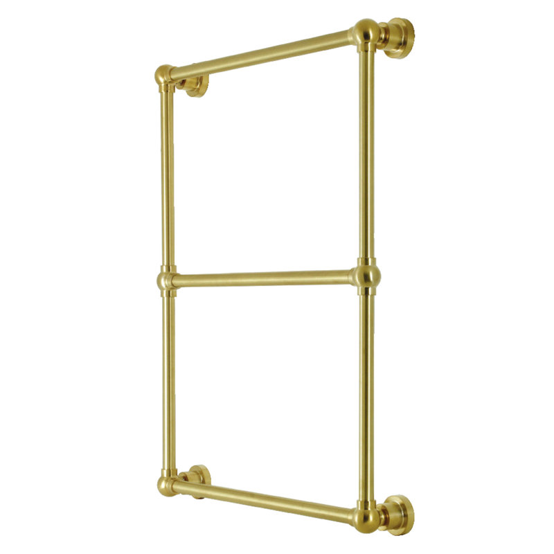 Kingston Brass Palatine 24-Inch Wall Mount 3-Bar Towel Rack, Brushed Brass, 32" H x 24" W x 3" D