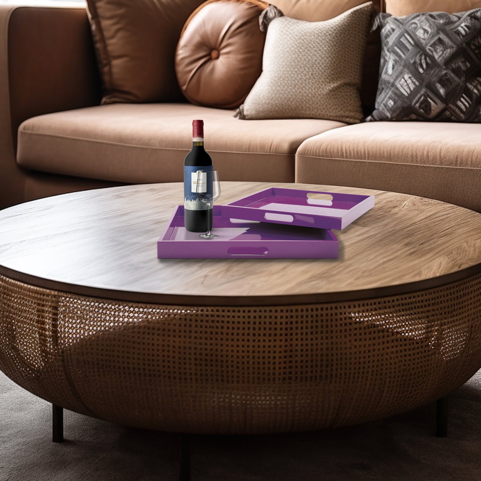 Lavande Decorative Tray, Purple