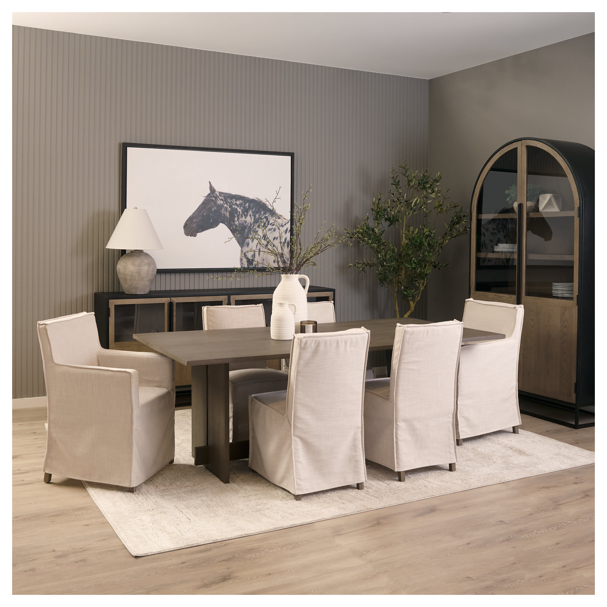 Clementine 85.5" Dining Cabinet, Light Brown