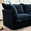 Famille bleue confortable: coussins à haut dossier, housses amovibles, tissu confortable pour la maison, tissu chenille doux, base amovible