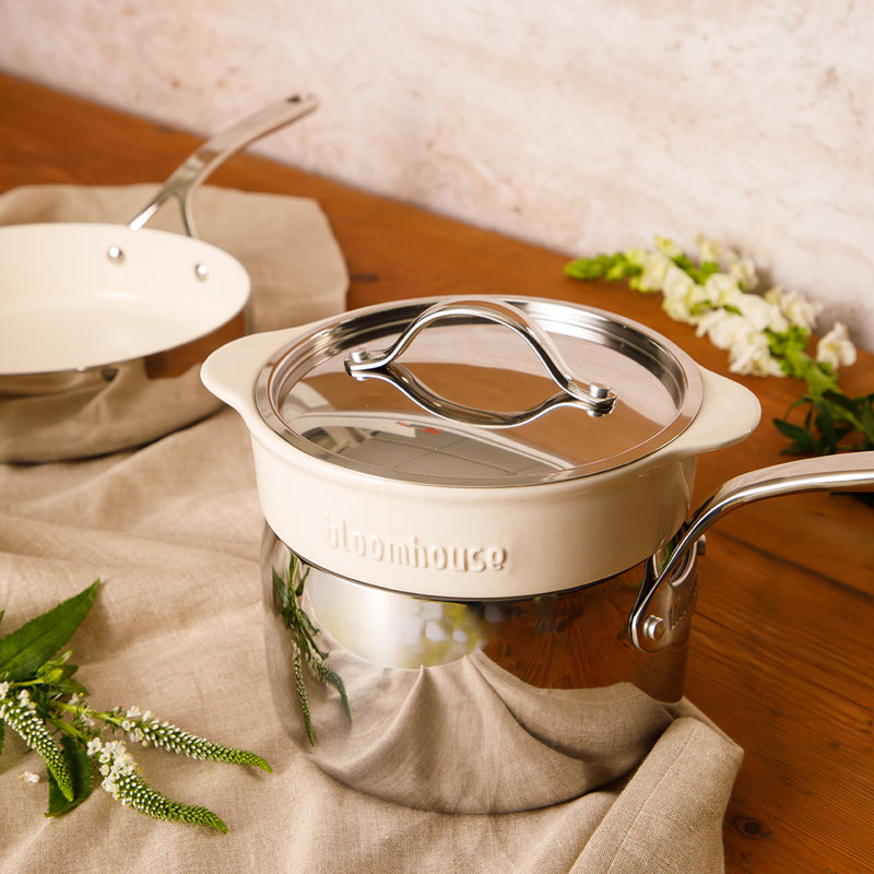 4 - Piece Non-Stick Stainless Steel (18/8) Cookware Set