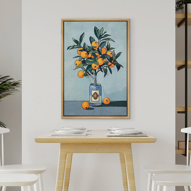 «Orange Tree In The Can Kitchen», impression sur toile encadrée décorations murales de chambre à coucher, Naturel