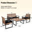 Mobilier de balcon extérieur 4 : Table de jardin en bois, confortable et élégante, plateau en bois brun, construction
