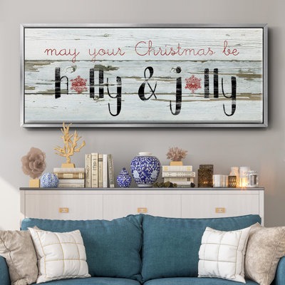 Holly & Jolly- Framed Canvas