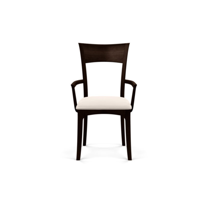 Ingrid 19.25'' H Upholstered Cherry Armchair, Smoke Cherry, White