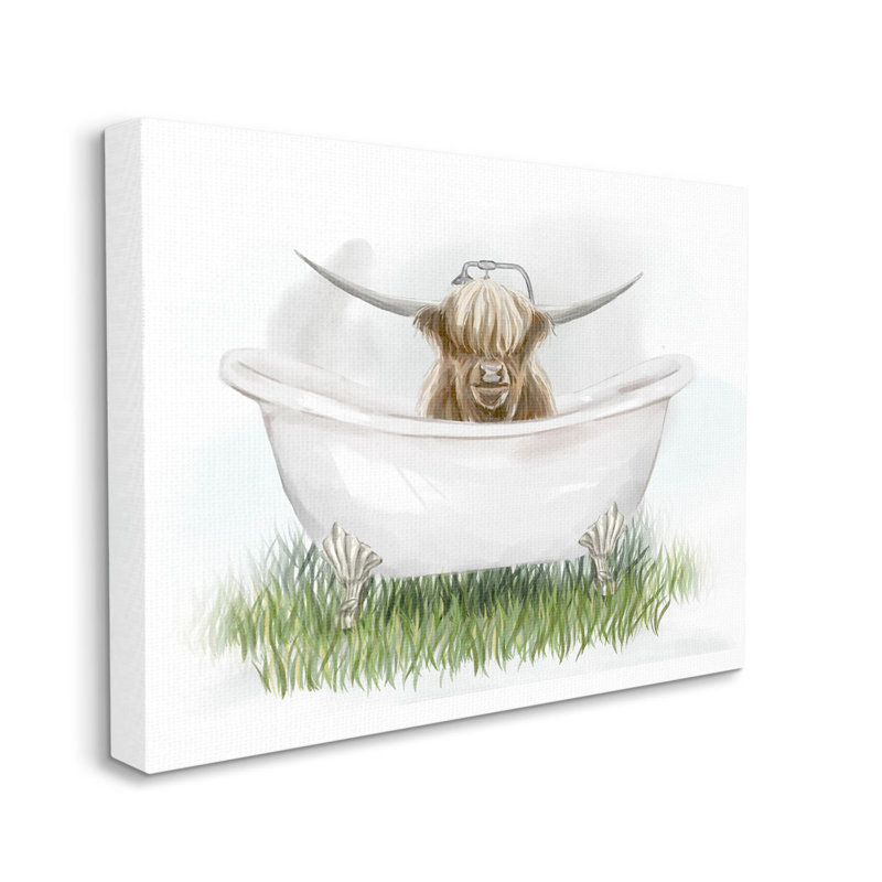 Art mural sur toile de bouvier Country Highland par Ziwei Li, H 16 po x l 20 po x P 1,5 po