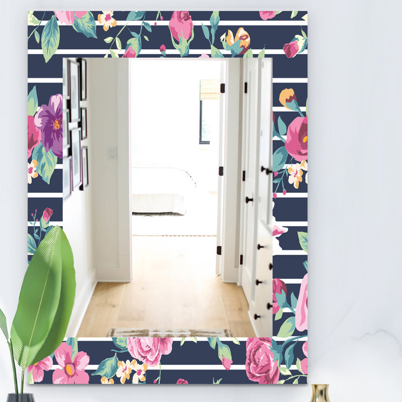 Miroir mural traditionnel fleur 33, H 39,4 po x l 29,5 po