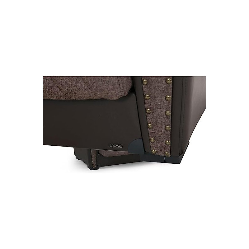 Causeuse convertible en tissu Ballone, Mélange de polyester brun