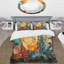 Ensemble de housse de couette en microfibre / polyester Tropical Orange and Green Foliage II Bedding-1716010704