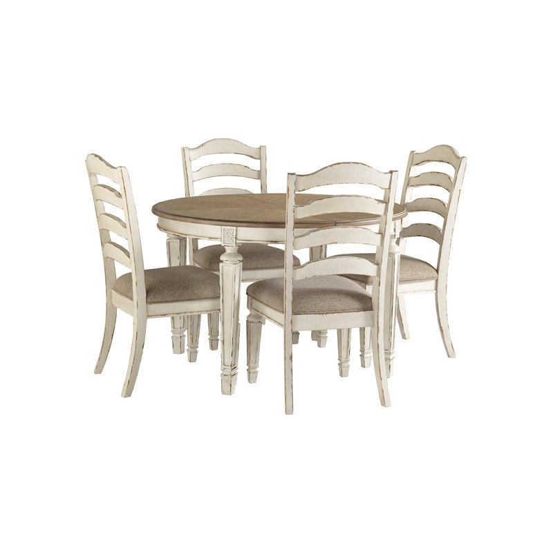 Ensemble de salle à manger extensible Dazhane, 5 pièces: table, 4 chaises