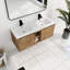 Meuble-lavabo mural double 48 po - Robuste matériaux de porte à fermeture en douceur, décor élégant avec deux lavabos, caractéristique du corps, accessoire moderne