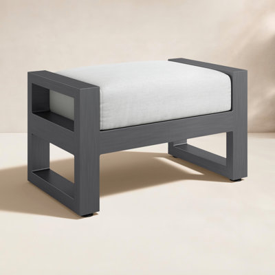 Georgie Upholstered Outdoor Ottoman with Sunbrella® Cushion