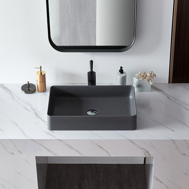 Vessel Sink Quartz Stone Bathroom Sink Modern Art Sink 25B11BQ