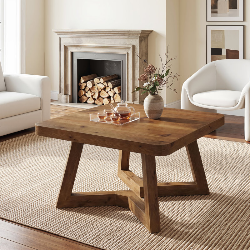Solid Wood Trestle Coffee Table