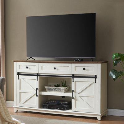 Chimira TV Stand for TVs up to 65", Brown/White