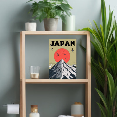 Contemporary Art Abstract Bold Classic Bird Landscape Mountain Wall Art - Wrapped Canvas Print