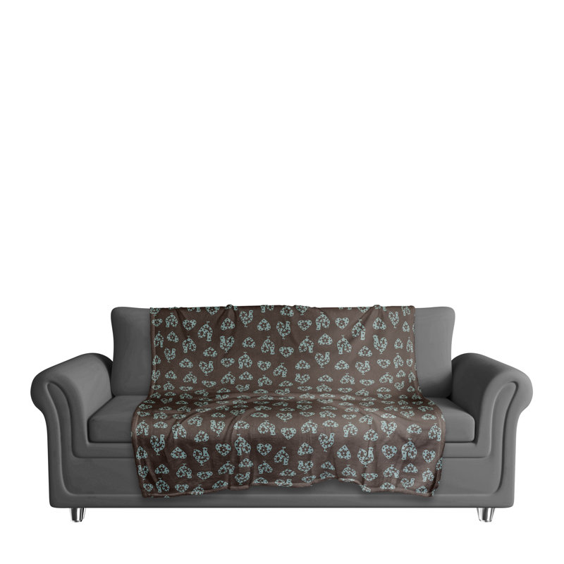 Jeté à motif coq , Gris