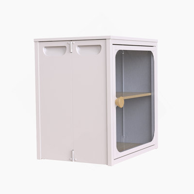 Single Sturdy & Convenient  Foldable  Cabinet, Durable Steel-Wood Combo with Anti-Slip Design & Quick Fold & Install, Easy to DIY Storage Container with door