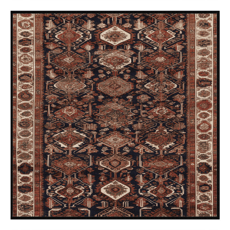 Machine Washable Persian Brown Area Rug, Square 5'